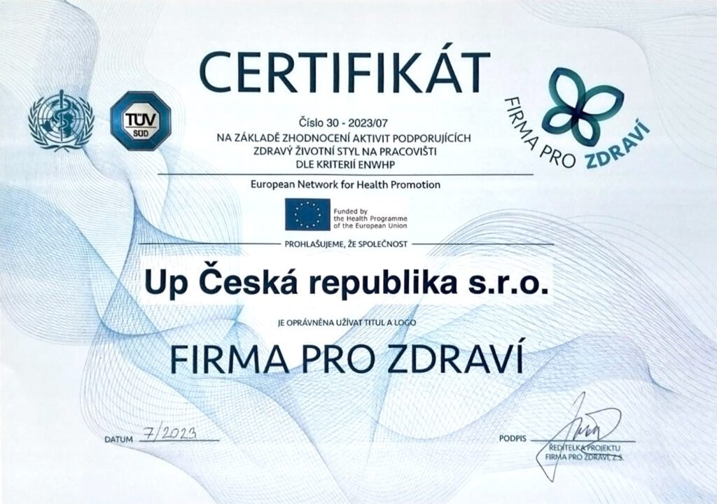 Certifikat Firma pro zdravi